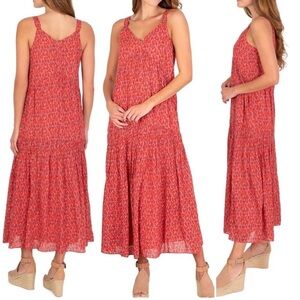 Joie Dress Maxi Summer Cotton Lined Women Size XL Tea Rose‎ V-Neck Sleeveless